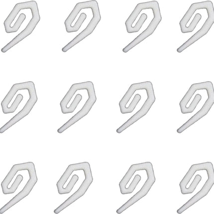 Curtain Hooks for Ring Header Tape White Plastic Standard Size 25mm UK Made CH1X - ThreadandTrimmings