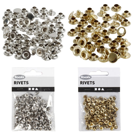 Jean Rivets - 50pcs of 7mm Diameter Rivets in Gold or Silver