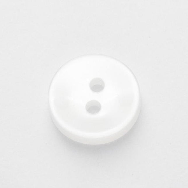 Round White Shirt Buttons with 2 Holes Basic Polyester 11.5mm - ThreadandTrimmings