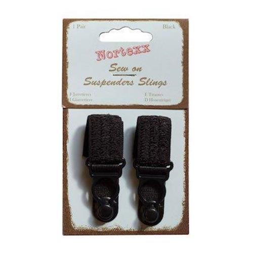 Sew On Suspender Slings in Black or White - Price for a Pair - 18mm - NSS - ThreadandTrimmings
