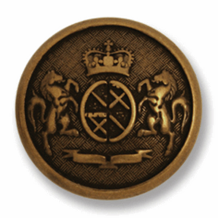 Round  Metal Buttons Bronze Prancing Pony Horse Shank Buttons Royal Crown G34 - ThreadandTrimmings