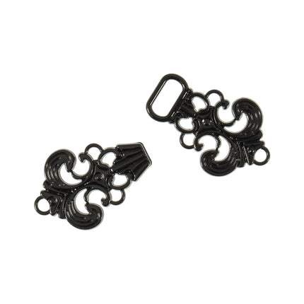 Buckle Clasp Filigree Celtic Design Gunmetal Fits 15mm Strap 3 Sets - ThreadandTrimmings