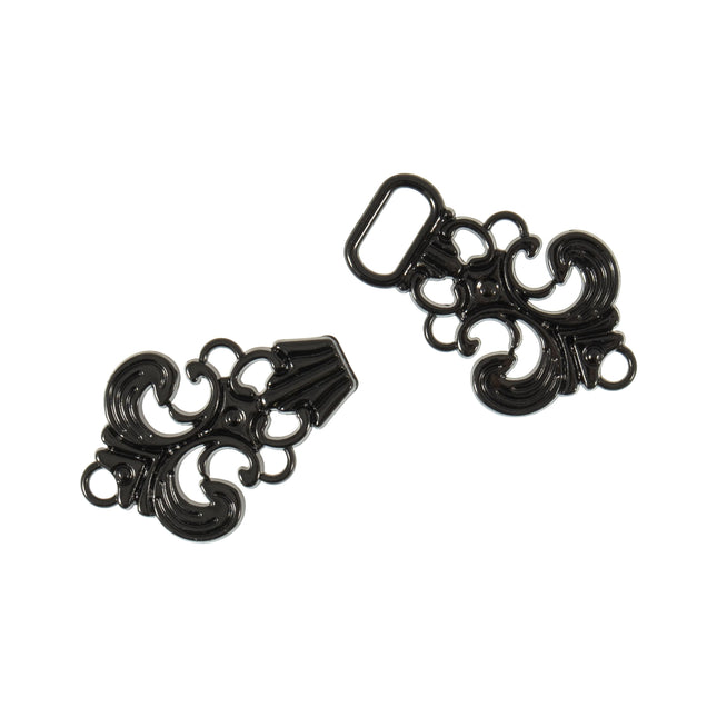 Buckle Clasp Filigree Celtic Design Gunmetal Fits 15mm Strap 3 Sets - ThreadandTrimmings