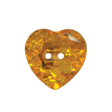 Heart Buttons with Silver Backed Sew Through Holes in 7 Bright Colours & 4 Sizes - ThreadandTrimmings