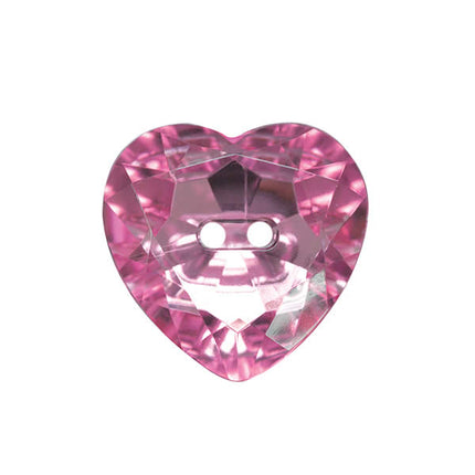 Heart Buttons with Silver Backed Sew Through Holes in 7 Bright Colours & 4 Sizes - ThreadandTrimmings