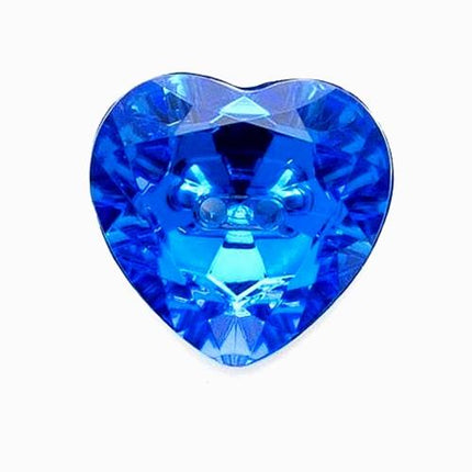 Heart Buttons with Silver Backed Sew Through Holes in 7 Bright Colours & 4 Sizes - ThreadandTrimmings