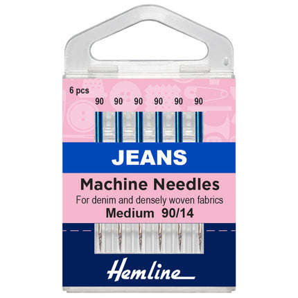 Denim Jeans Sewing Machine Needles by Hemline Regular, Medium & Heavy 6 Needle - ThreadandTrimmings