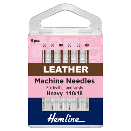 Leather Machine Needles by Hemline - Regular, Medium & Heavy - 6 needle Packs