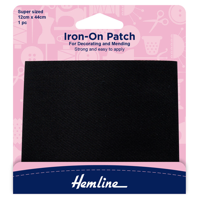 Large Iron On Poly Cotton Patch Super Sized 12cm x 44cm (1pc) - ThreadandTrimmings