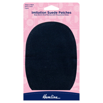 Sew On Imitation Suede Patches - 2 Pcs - Pre-punched Sewing Holes - 15cm x 10cm - ThreadandTrimmings
