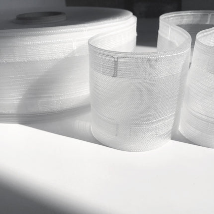 Curtain Header Wave Tape Translucent 75mm 3 Inch Wide 2 Pocket Rows MWT750 - ThreadandTrimmings