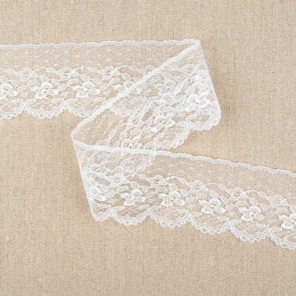 Flat Nylon Lace Trimming Antique White – 9 Widths & Patterns – 5m Lengths - ThreadandTrimmings