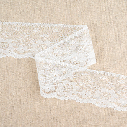Flat Nylon Lace Trimming Antique White – 9 Widths & Patterns – 5m Lengths - ThreadandTrimmings