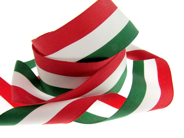 Italian National Ribbon in Green, White & Red - A Nice Italian Patriotic Ribbon - ThreadandTrimmings