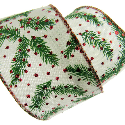 Wired Christmas Ribbon Design 38mm/63mm - 2 Meter Length 46084