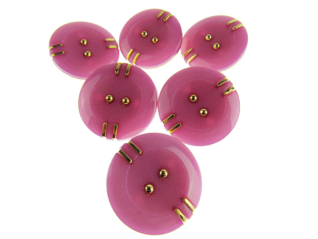Round Shank Buttons Pink, Cerise, Gold - Clearance Buttons - ThreadandTrimmings