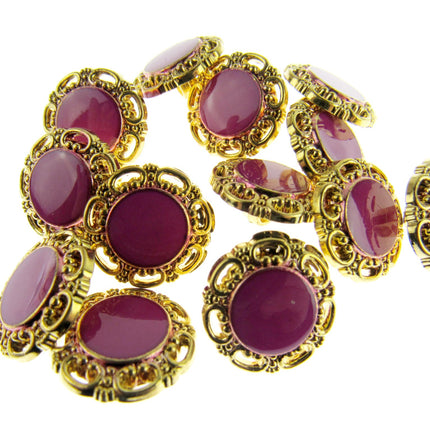 Round Shank Buttons Pink, Cerise, Gold - Clearance Buttons - ThreadandTrimmings