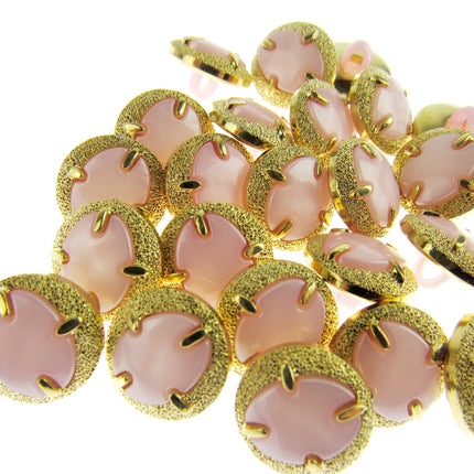 Round Shank Buttons Pink, Cerise, Gold - Clearance Buttons - ThreadandTrimmings