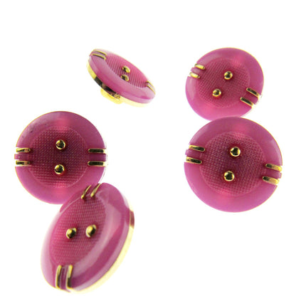 Round Shank Buttons Pink, Cerise, Gold - Clearance Buttons - ThreadandTrimmings