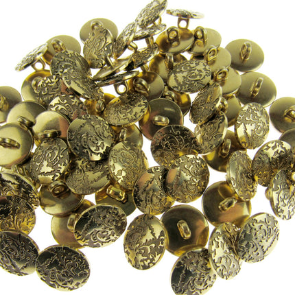 Round Metal and Metal Look Gold Shank Buttons - Clearance