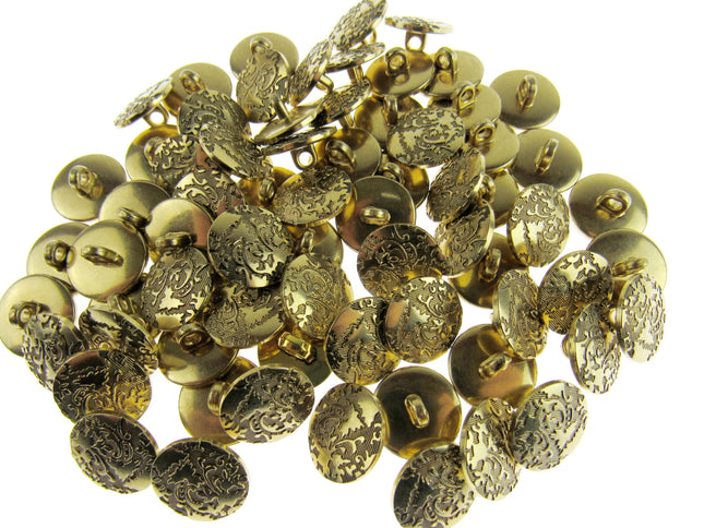 Round Metal and Metal Look Gold Shank Buttons - Clearance