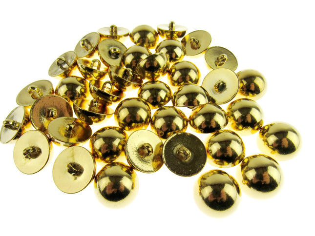 Round Metal and Metal Look Gold Shank Buttons - Clearance