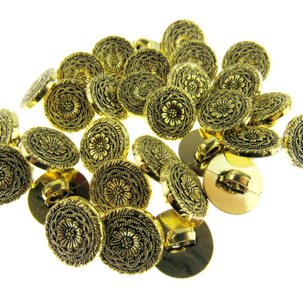 Round Metal and Metal Look Gold Shank Buttons - Clearance