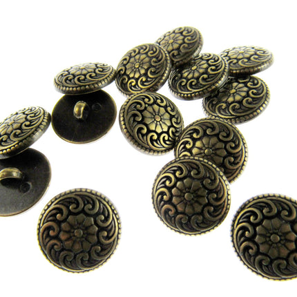 Round Metal and Metal Look Gold Shank Buttons - Clearance