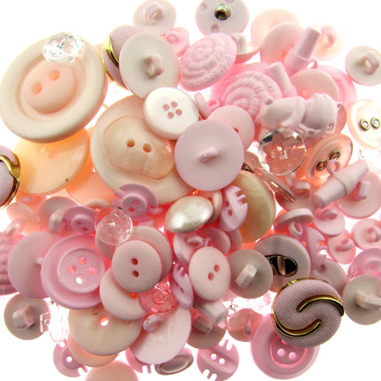 Mixed pink craft buttons