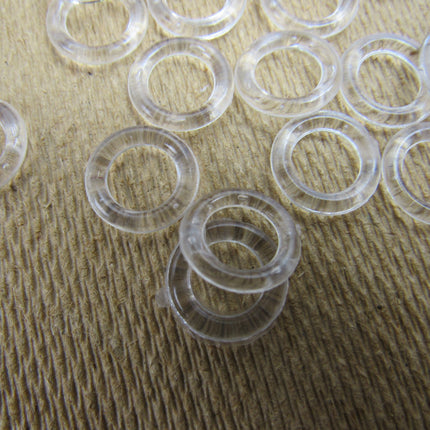 Round Austrian Blind Rings Clear Plastic 10mm (5mm inner) Choose Pack Size CR8 - ThreadandTrimmings