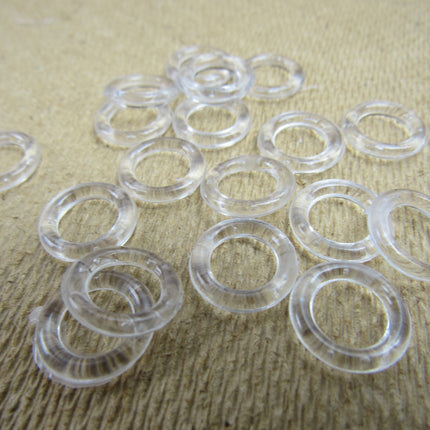 Round Austrian Blind Rings Clear Plastic 10mm (5mm inner) Choose Pack Size CR8 - ThreadandTrimmings