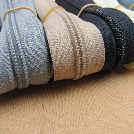 Continuous Zip Chain No.5 Weight with Sliders - Ideal for Upholstery & Cushions - ThreadandTrimmings
