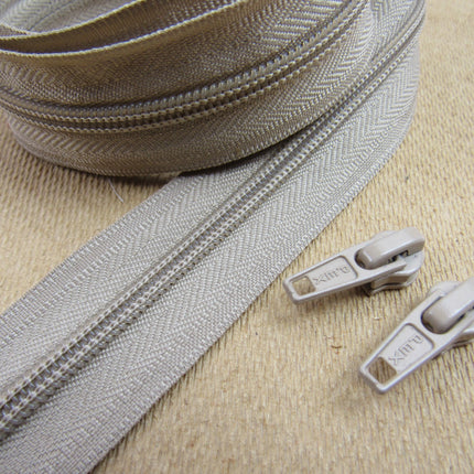 Continuous Zip Chain No.5 Weight with Sliders - Ideal for Upholstery & Cushions - ThreadandTrimmings