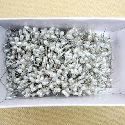 Pearl Headed Wedding Corsage and Table Pins - 1000 Pcs - 40mm Long - Steel Shank