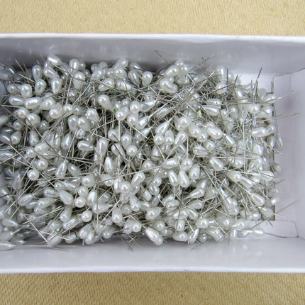 Pearl Headed Wedding Corsage and Table Pins - 1000 Pcs - 40mm Long - Steel Shank