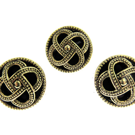 Round Celtic Coronet Shank Buttons Antique Gold Contrasting Background CX6 - ThreadandTrimmings