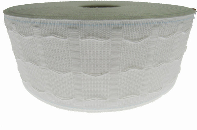 Curtain Heading Pencil Pleat Tape HOOK & LOOP Compatible 75mm (3") Wide White - ThreadandTrimmings