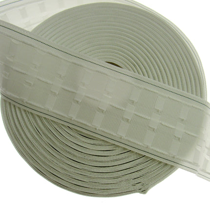 Curtain Header Fire Retardant Pencil Pleat Tape Woven Pockets 76mm 3 Inch Wide - ThreadandTrimmings