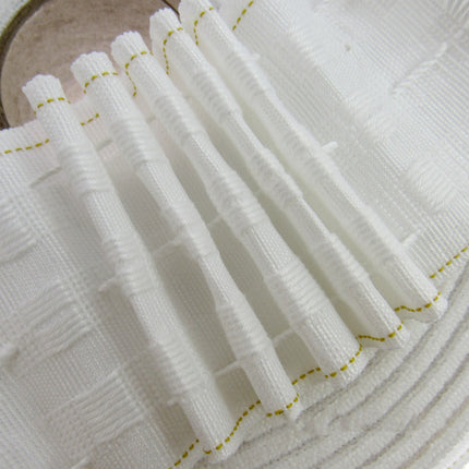 Curtain Header Pencil Pleat Tape Gold Line High Weft Density 75mm 3 Inch Wide - ThreadandTrimmings