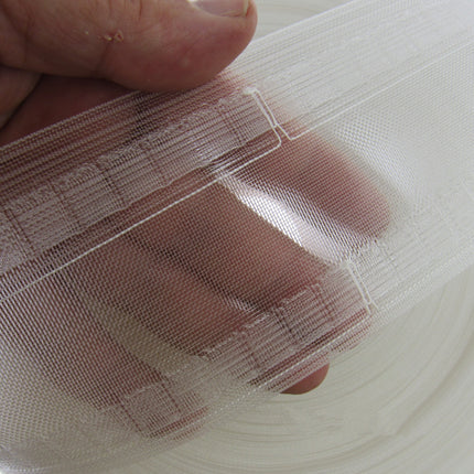 Curtain Header Wave Tape Translucent 75mm 3 Inch Wide 2 Pocket Rows MWT750 - ThreadandTrimmings
