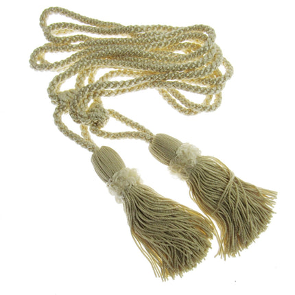 Pair Curtain Tie Backs Twisted Braid Rope with 11cm Tassel 2 Tiebacks 10 Colours - ThreadandTrimmings