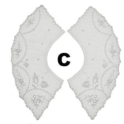 Broderie Anglaise Lace Collars – 9 Styles White & Cream Detachable Vintage - ThreadandTrimmings