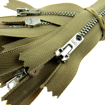 Trouser Skirt Jean Zip, Closed End Metal Teeth 5mm Wide Teeth, 9-Colours 4-Sizes - ThreadandTrimmings