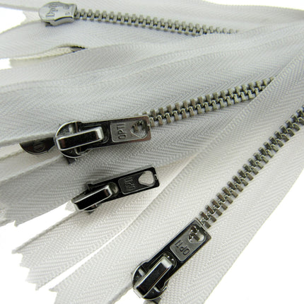 Trouser Skirt Jean Zip, Closed End Metal Teeth 5mm Wide Teeth, 9-Colours 4-Sizes - ThreadandTrimmings