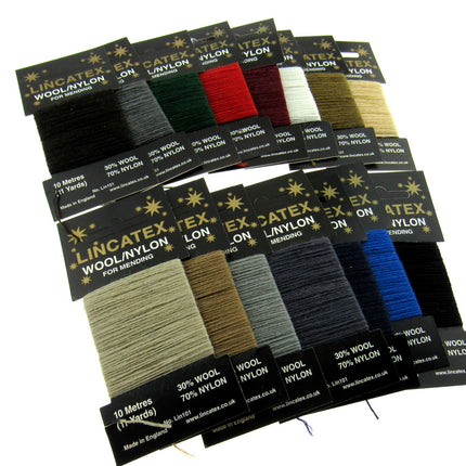 Mending Darning Repair Wool & Yarn by Lincatex Price is for 2 x 10 Meter Cards - ThreadandTrimmings