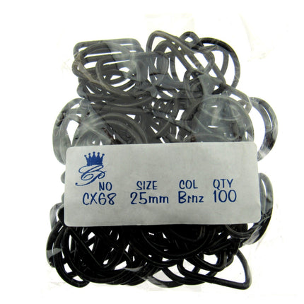 D Rings Bronze Metal Loops Size 25mm Pack Size x 10pcs D Rings or Dee Rings - ThreadandTrimmings