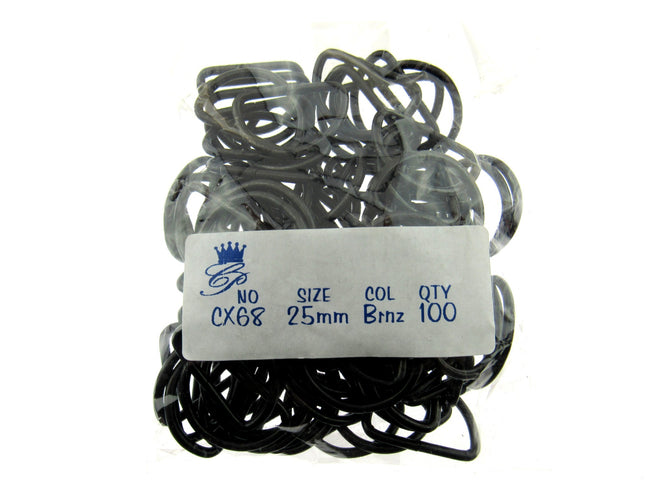 D Rings Bronze Metal Loops Size 25mm Pack Size x 10pcs D Rings or Dee Rings - ThreadandTrimmings