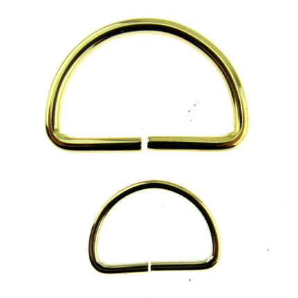 D Rings Gold Metal Loops Size 38mm Pack Size 2 or 10 pcs