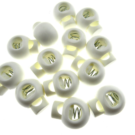 Cord Lock Spring Toggles - 6mm Wide Hole For Shock Bungee Elastic 8 Cols CE20 - ThreadandTrimmings