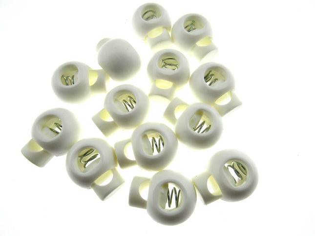 Cord Lock Spring Toggles - 6mm Wide Hole For Shock Bungee Elastic 8 Cols CE20 - ThreadandTrimmings